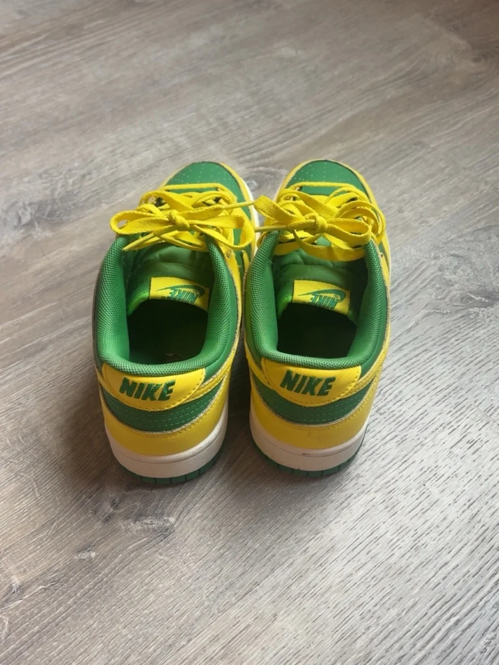 Nike Kids'  Dunks Low-Top Sneakers in Yellow and Green